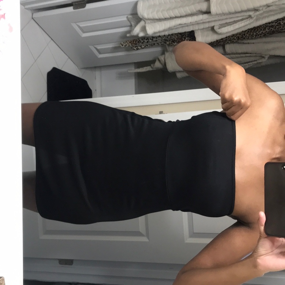 Crepe Split Side Bandeau Bodycon Dress